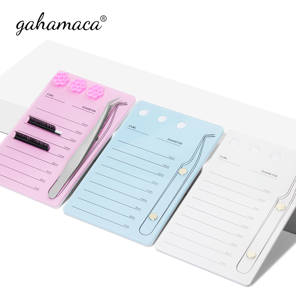 Eyelash Extension Look - Gahamaca ที่วางขนตาแบบอะคริลิคแยกขนตาพาเลทแผ่นกาวต่อขนตาที่ดัดขนตาพาเลทการ์ด