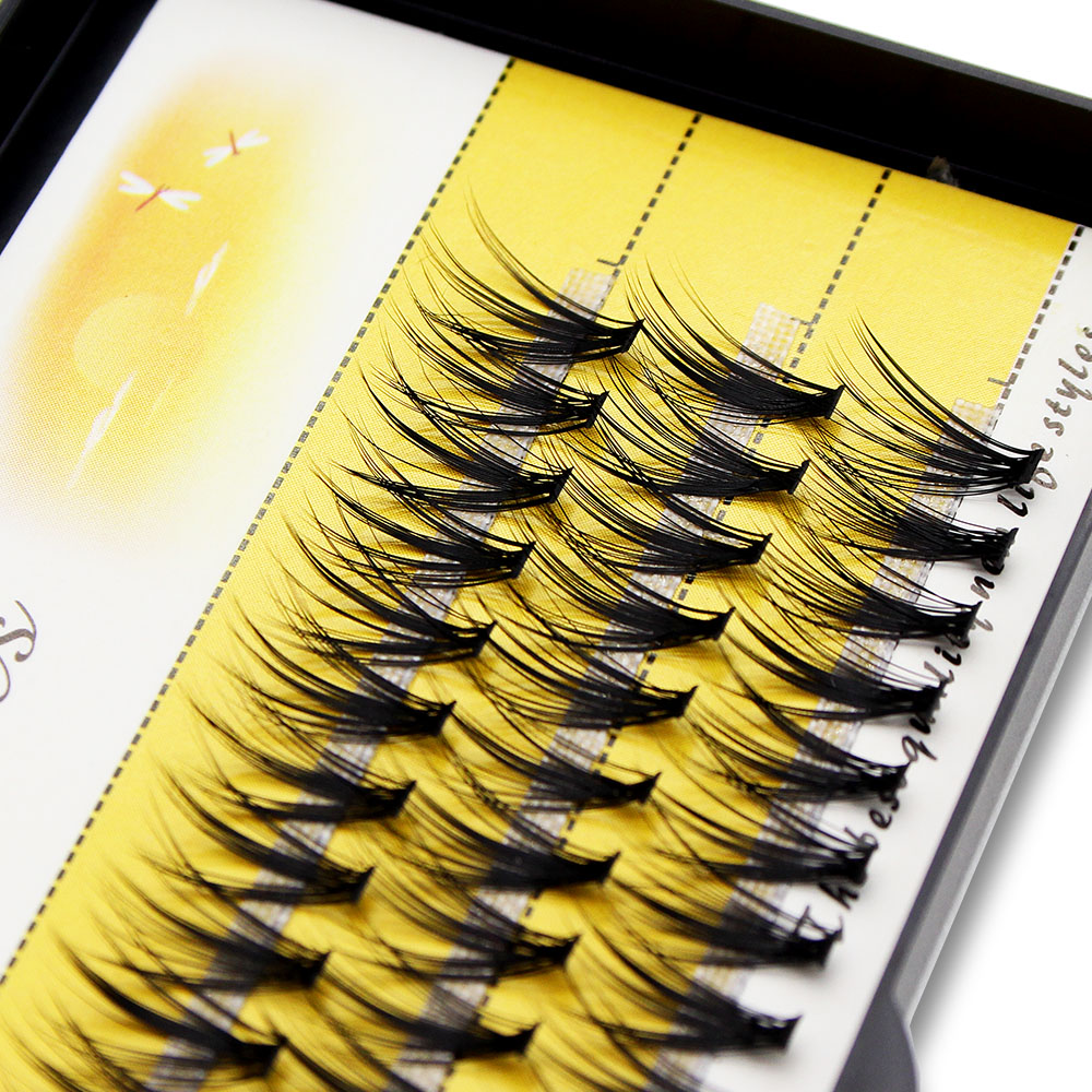 Eyelash Extension For Asian Eyes - ขนตาปลอมแบบช่อ 60 ช่อ สีดำ ขนมิ้งค์ธรรมชาติ รุ่น