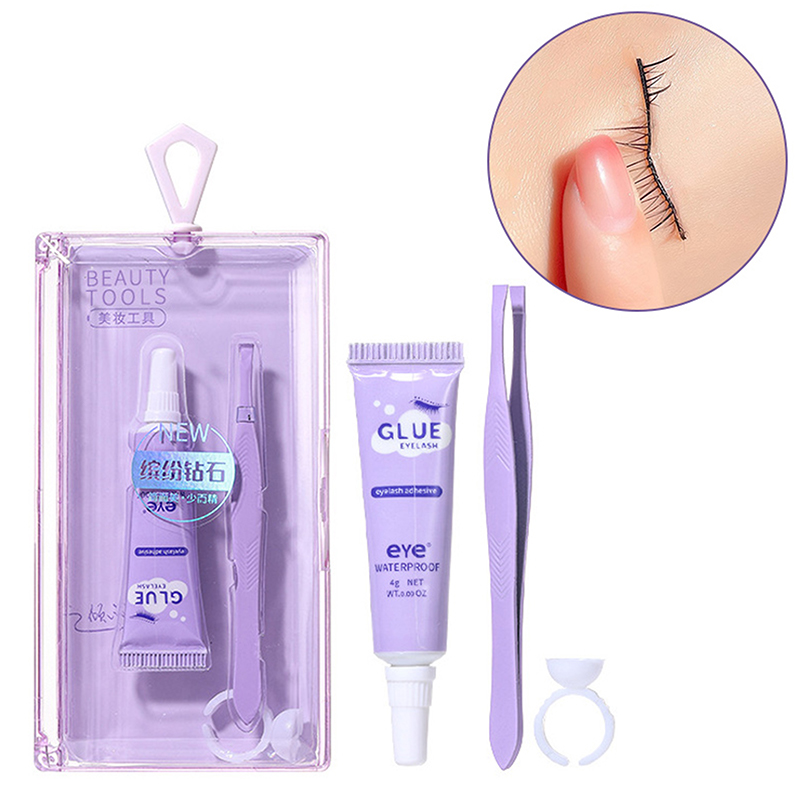 Eyelash Extension Eye Irritation - กาวติดขนตาพร้อมชุดแหนบ กันน้ำ แห้งเร็ว ติดเองได้ ไม่ระคายเคือง กาวต่อขนตา
