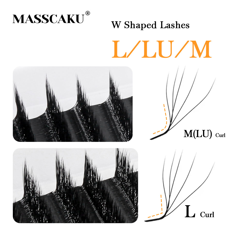 ขนตาปลอม MASSCAKU L LU M Curl  - Eyelash Extension Human Hair บทวิจารณ์และราคา