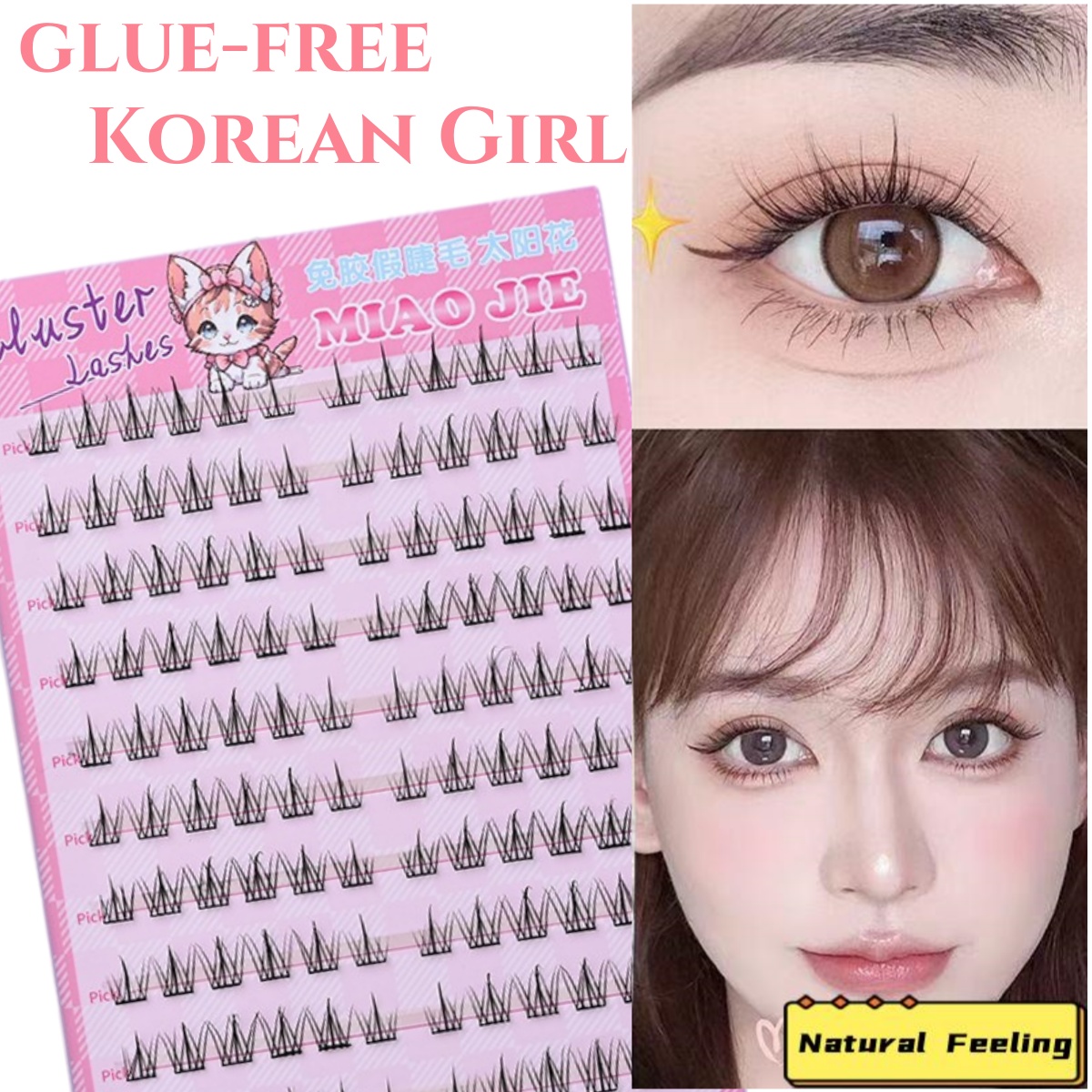 MIAOJIE ขนตาปลอมแบบไม่มีกาว -  - Eyelash Extension Human Hair บทวิจารณ์และราคา