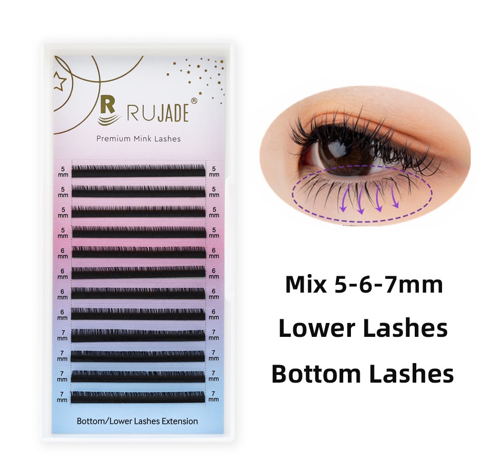 Lower Lashes ผสม 5 6 7 มม.ด้าน - Eyelash Extension Human Hair บทวิจารณ์และราคา