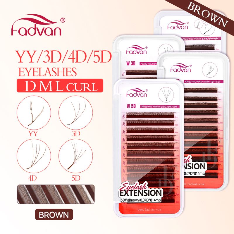 FADVAN สีน้ําตาล 4D/3D/5D ขนตา - Eyelash Extension For Asian Eyes บทวิจารณ์และราคา