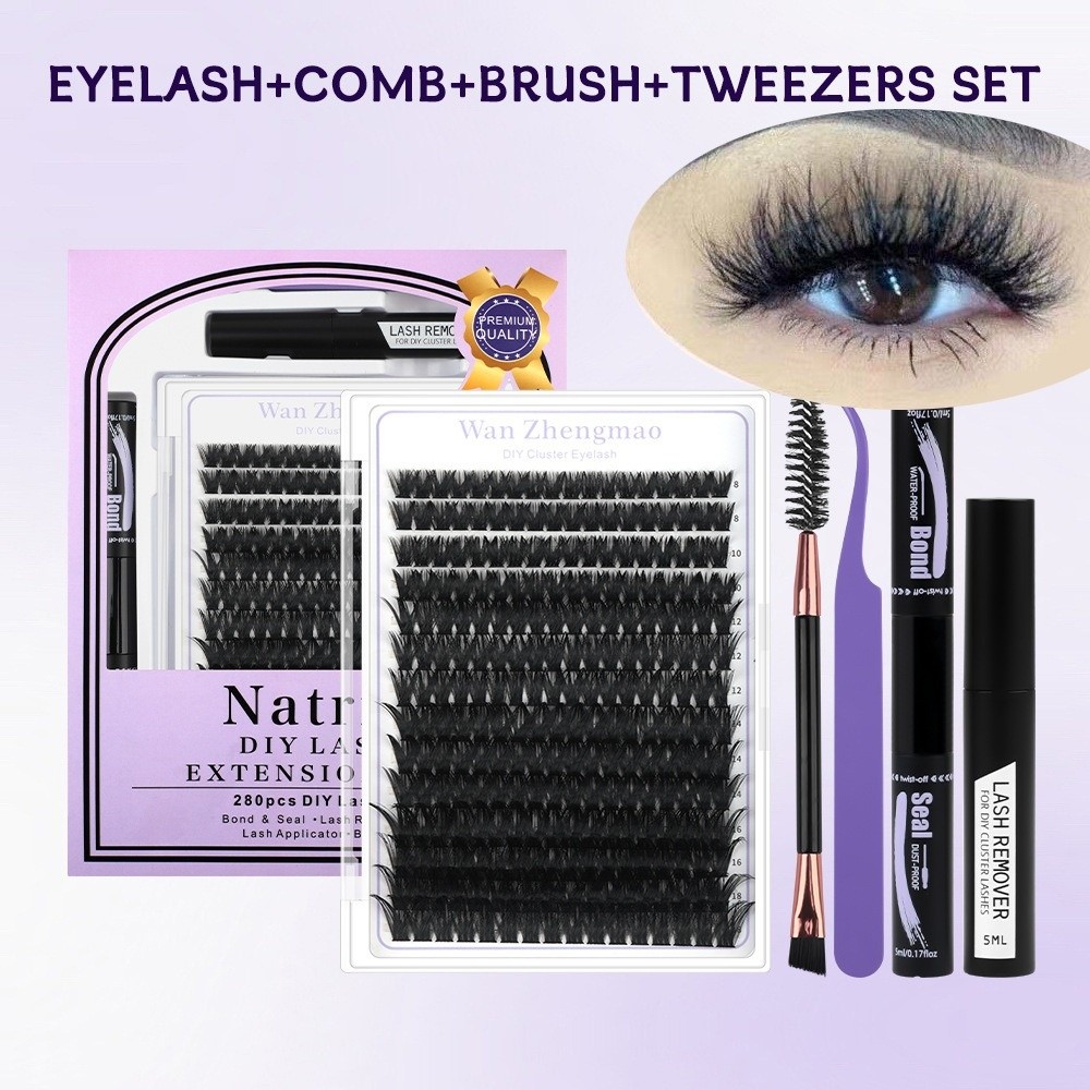 ขนตาปลอมแบบติดกาวและซีล ความยา - Eyelash Extension Natural Look บทวิจารณ์และราคา