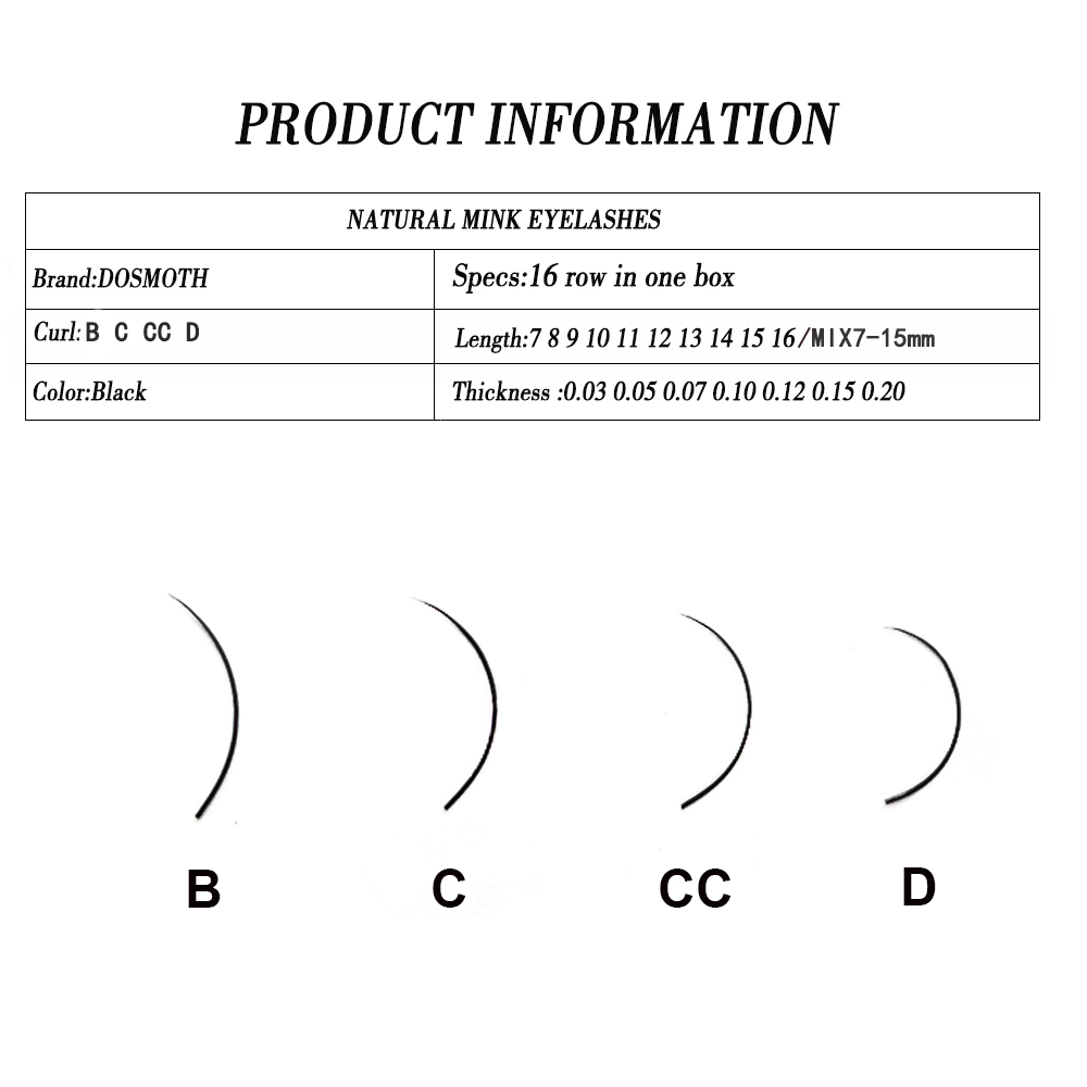 DOSMOTH 10 กล่อง 16 แถว 7-16 ม - Eyelash Extension For Asian Eyes บทวิจารณ์และราคา